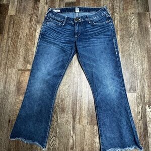 True Religion Karlie Blue Flare Wide Leg Jeans with Retro Charm